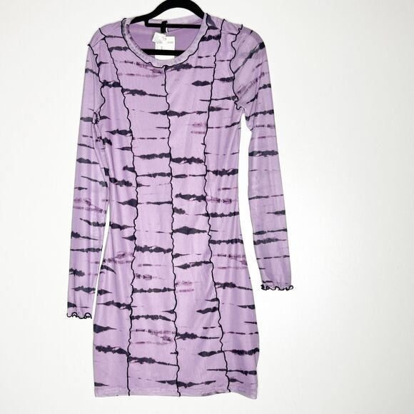 New H&M Tie Dye Whimsy Goth Mesh Dress Divided Women's Size Medium - Picture 7 of 7